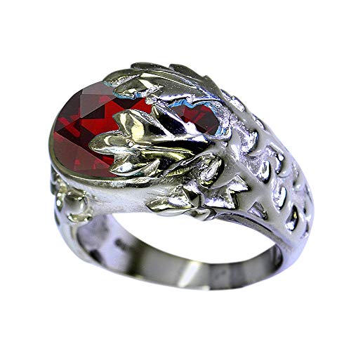 Argent sterling 925 bague grenat rouge naturel ovale : le cadeau mixte idéal à offrir