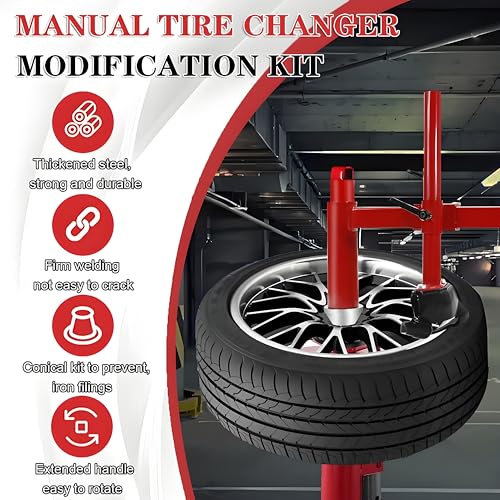 Image of Upgrade Manual Tire Changer Duck Head Adapter Kit with Silver Cone,with Duck Head Tire Changer Fit for Most Car Tires