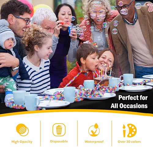 Image of Exquisite 6-Pack Plastic Tablecloth 54x108 Rectangle Value Pack Plastic Table Cover - Black