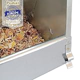 Breker Futterautomat Kaninchen 2,5 KG [mit Deckel] aus Metall - 2 Fresstellen - Futterspender für Kleintiere und Nager - Outdoor geeignet