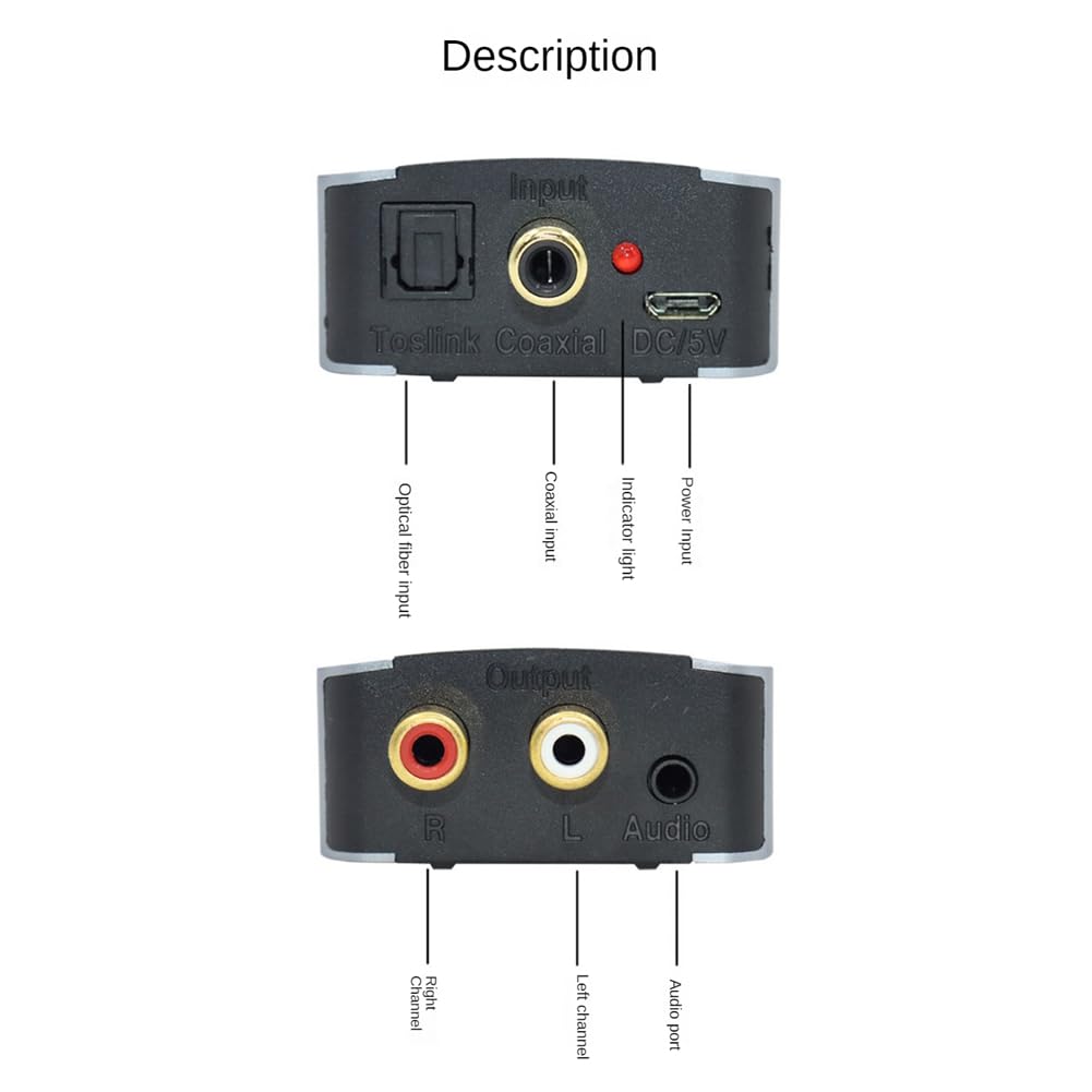 Convertisseur audio coaxial à fibre optique numérique TV SPDIF vers décodeur numérique analogique Lotus Audio de 3,5 mm