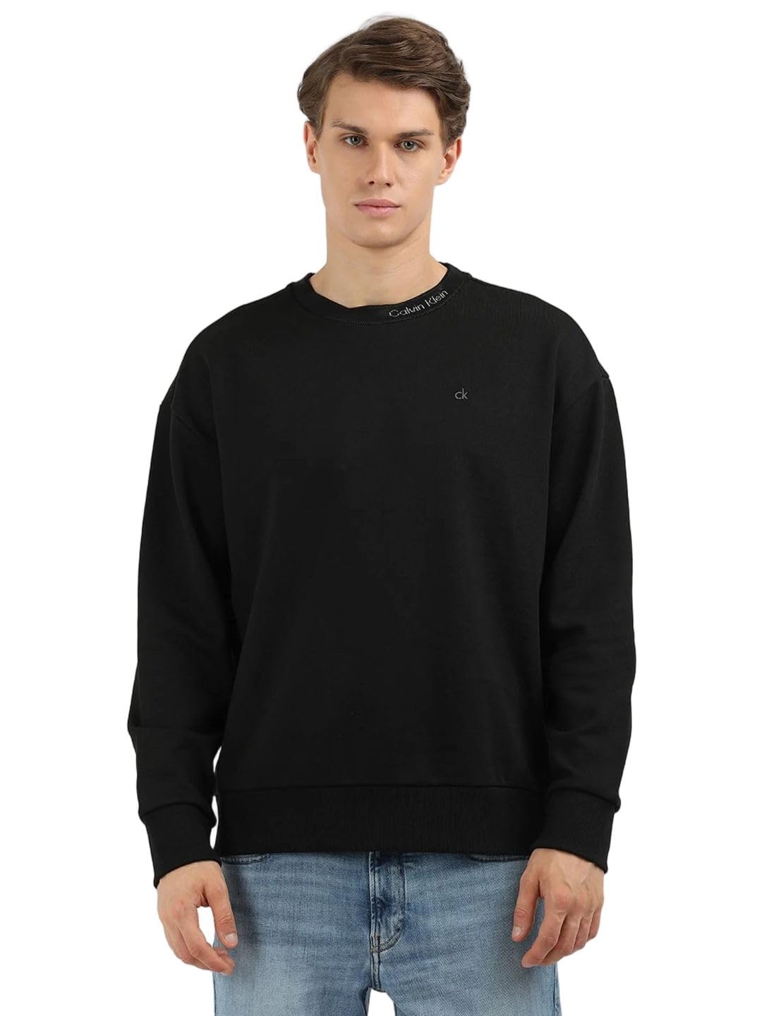 calvin klein jeans Solid Regular Fit Cotton Sweat Shirt-picture-25
