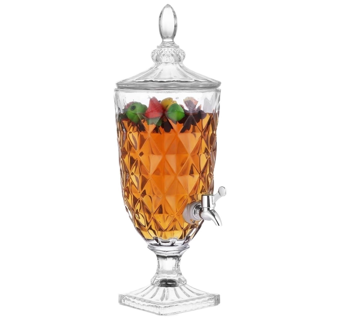 MYUYEE Beverage Dispenser,Juice Glass Beverage Dispenser With Spigotwide Mouth Drink Dispenser Drink Tower