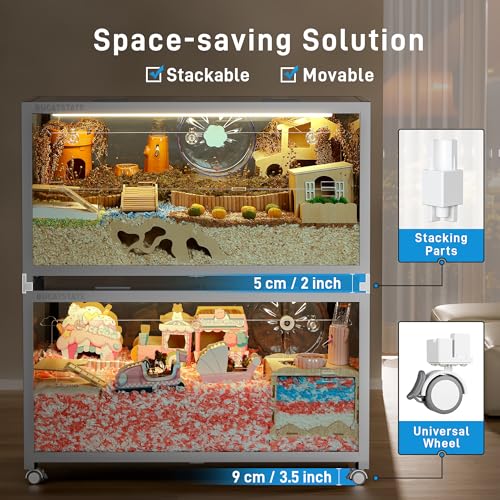 Image of BUCATSTATE Cage 3.0 Universal Wheel & Stacking Accessories, Cages 3.0 Accessories That Support Moving and Stacking (for Cage 3.0, White)