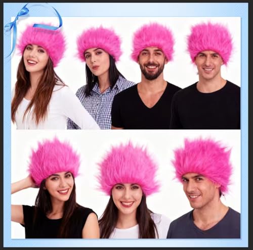 Image of Rose Red Funny Wigs Crazy Wigs for Party Silly Wig for Halloween Costume Cosplay