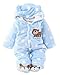 Minetom Unisex Bebés Recién Nacido Grueso Terciopelo Coral Mameluco Invierno Pelele Pijamas Niños Niñas Monos Caricatura Trajes Oso Polar Azul 0-2 Meses (50)