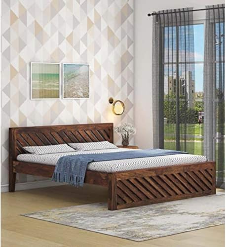 Image of Bed Solid Sheesham Wood for Your Bedroom Delivery Condition-DIY(Do-It-Yourself) Solid Wood King Bed (Finish Color - Natural Finish, Delivery Condition - DIY(Do-It-Yourself))