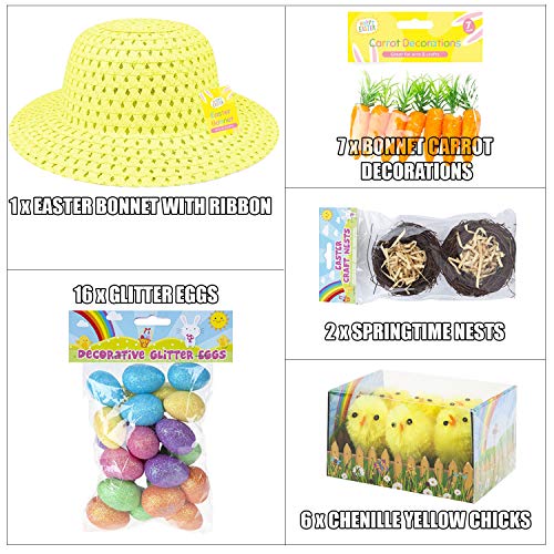 Kids Easter Bonnet Kit, Yellow - Image 2