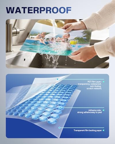 Uinkit Self-Adhesive Laminating Sheets, 4Mil 10 PCS 8.7 x 12.2 Inches Clear Self Sealing Laminating Sheets, Suitable for 8.5x11 inches Letter Size, No Machine Needed (8.7x12.2"-4Mi image 2
