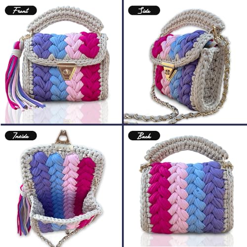 Image of Evening Clutch Bag for Women, Handmade Crochet Wedding Party Purse, Small Flap Formal Crossbody Handbag Evening Clutch