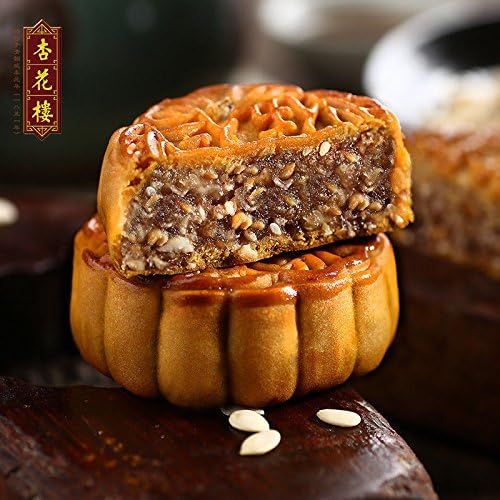 老上海味道 China time-honored brand（杏花楼 五仁月饼 100g×6个 Five kernel mooncake）广式月饼散装 传统糕点 Chinese Ltd
