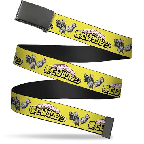 Buckle-Down My Hero Academia Flip Web Belt My Hero Academia Character Trio and Title Logo
