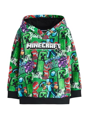 NEXT Niños Sudadera con Capucha con diseño de Minecraft Verde 7 Años