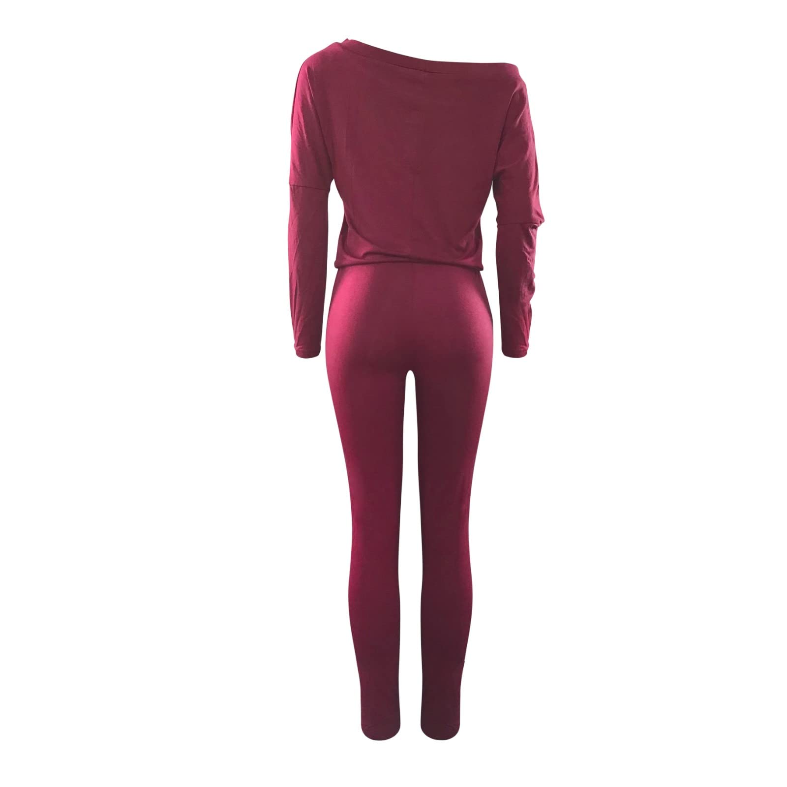 Femmes Combinaison Moulante À Nouer Dos Nue Sexy Combinaison De Couleur Unie À Manches Longues Confortable Et Sexy À La Mode Combinaison Bleu Jumpsuit D'Été Chic Élégant Slim Pantalon Loose Casual