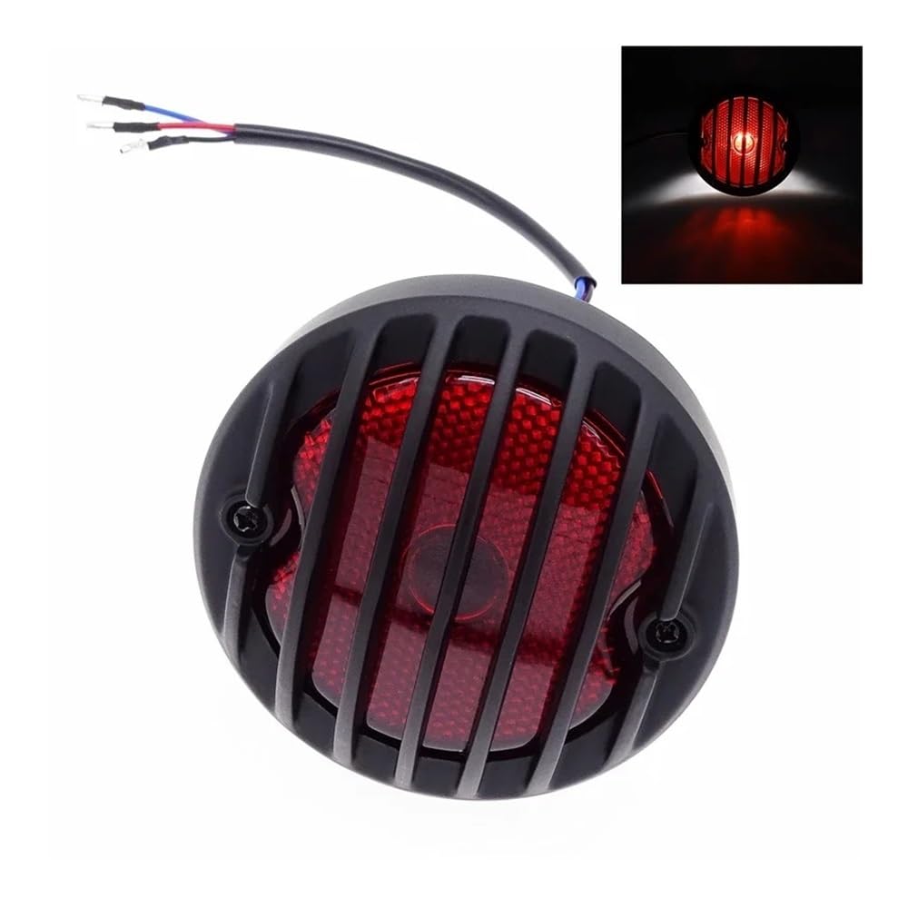 Generique Moto Arrière Lampe Feu Arrière LED Pour Motos, De Plaque D'immatriculation Universel Pour Bobber Chopper Rat, Personnalisé