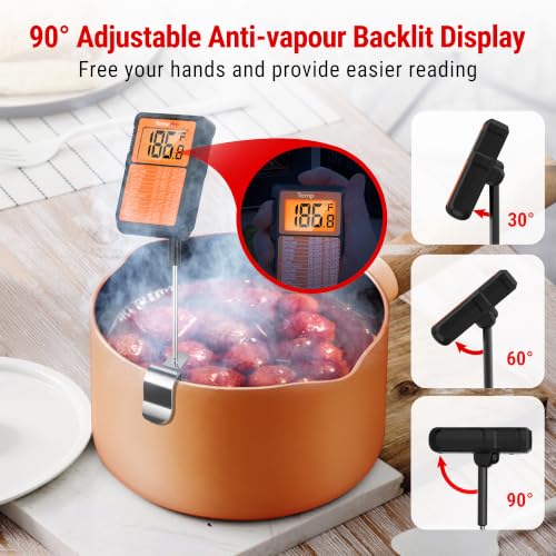Image of TempPro TempDip 1 Sec Digital Candy Thermometer with Pot Clip
