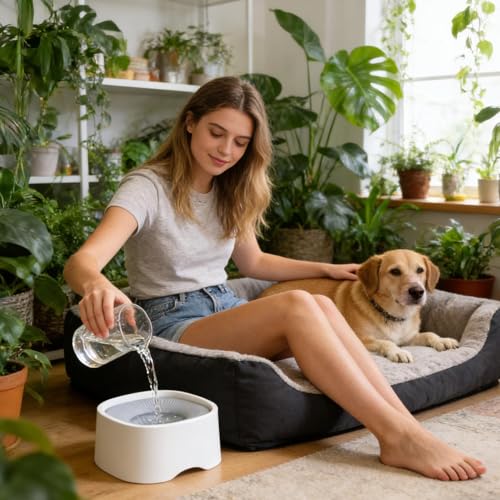 Gamelles pour chien fini les sols mouillés distributeur d'eau pour chiot propre maison - 3