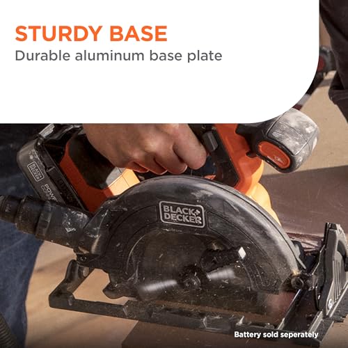 Image of BLACK+DECKER 20V MAX POWERCONNECT Brushless Cordless Circular Saw for Wood, 6 1 /2 In. (165mm), Includes 24T Circular Saw Blade, 4300 RPM, 50 Degree Bevel, Tool Only (BLCS78B)