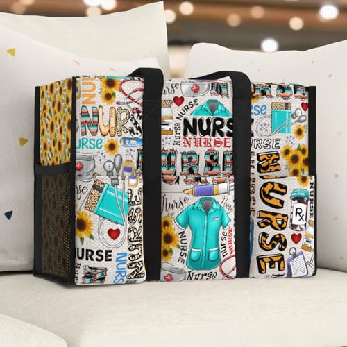 Image of 84hoods Multi-Pocket Tote Bag for Women. Waterproof Bag with Multiple Convenient Pockets and Zipper. Gift for Nurses.