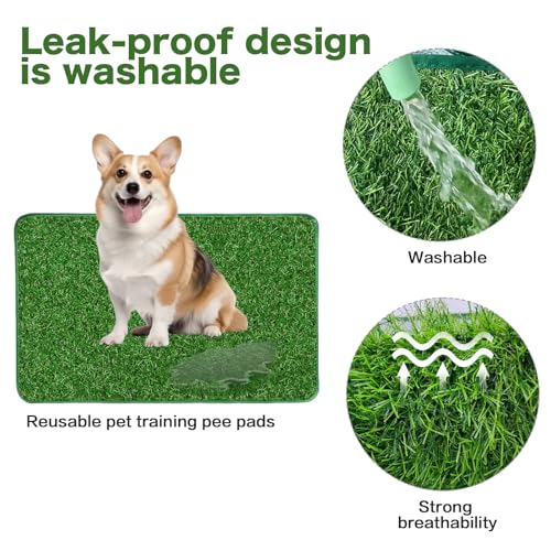 Kunstrasen Outdoor Hundeklo, 71x46 cm Wiederverwendbare Hundetoilette Hochdurchlässige Weich Langlebig, Welpentoilette Trainingsunterlagen für Hunde Balkon Zuhause Wohnung Rasen Dekoratio