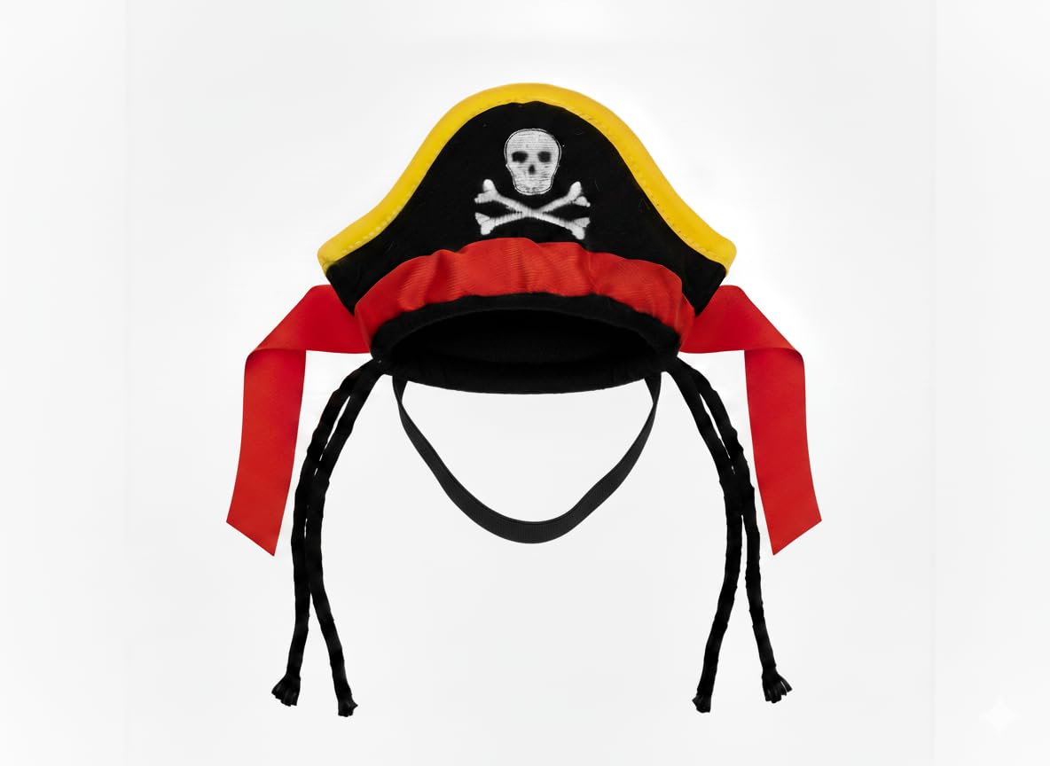 CheetahBoo Pirate Dog Costume Hat with Dreadlocks for Dogs XXS XXL Headpiece Cats Wig Cosplay Halloween Costumes, XL