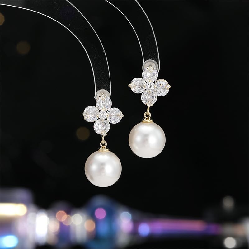 Perles de fleur de moissanite en boucles d'oreilles pour votre mariage - 2