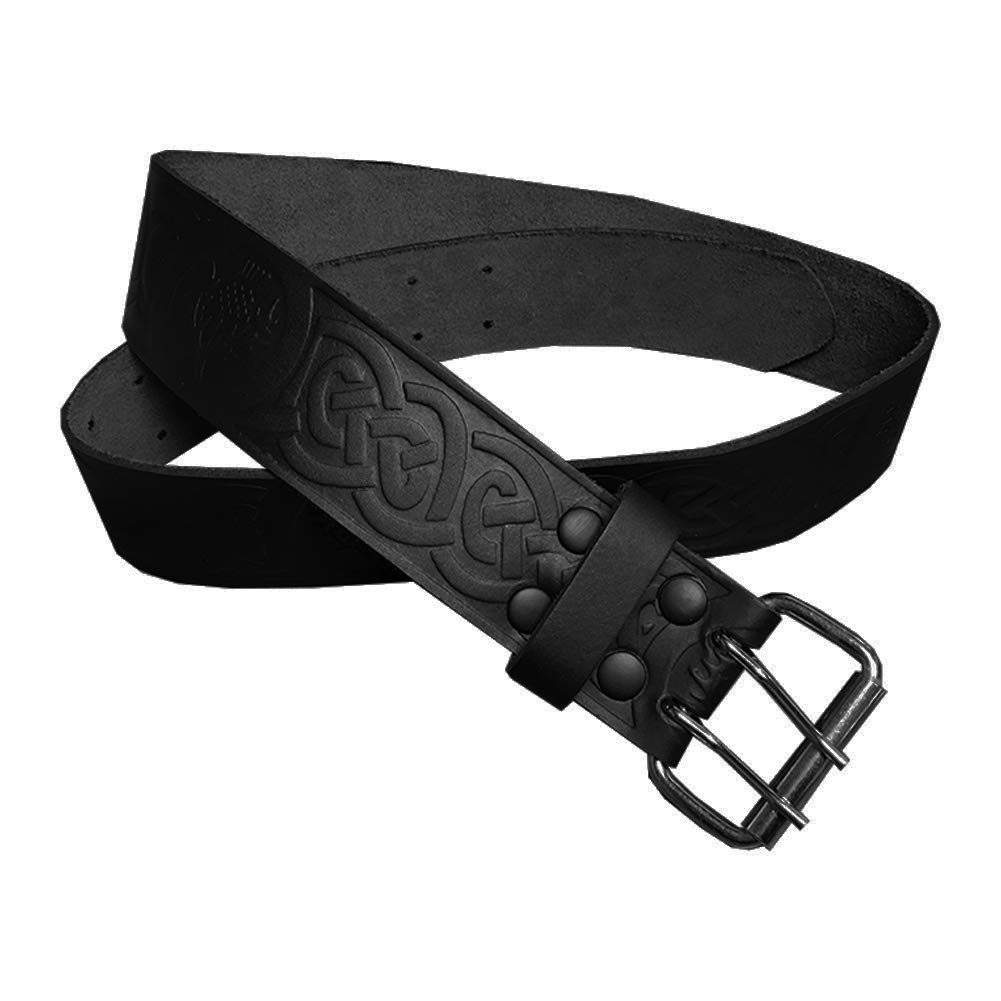 Tartanista Mens Thistle Knot Embossed Utility Kilt Belt XL