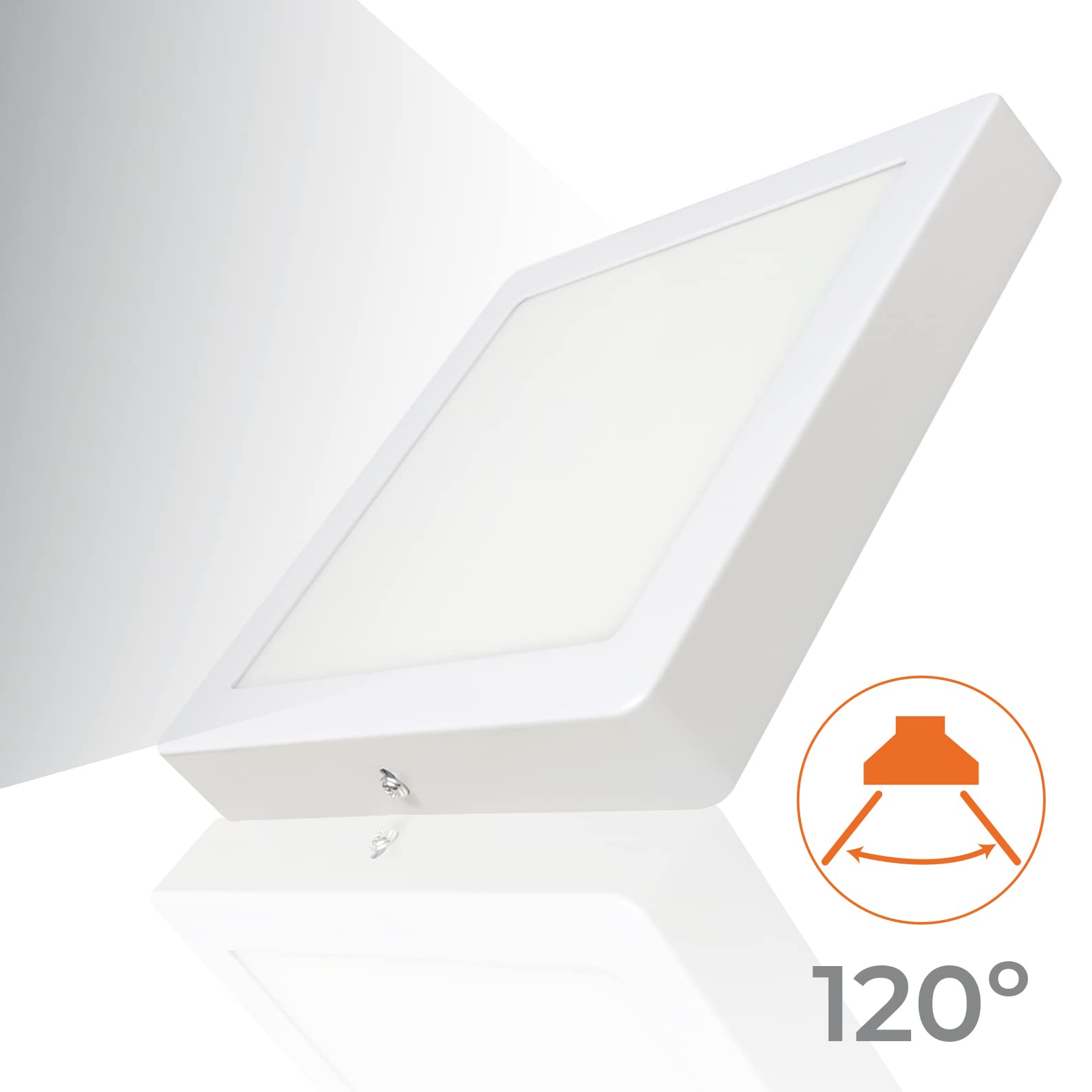 LED ATOMANT 20x Plafon LED Superficie Cuadrado 210x210mm 20W Luz Neutra | Color Blanco Neutro 4500K, 1800 Lumenes, Driver incluido