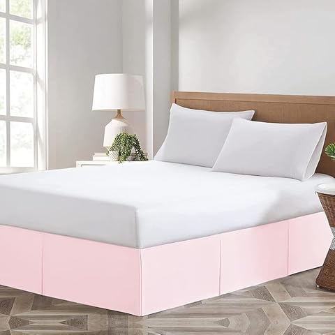 California King Peach Box Pleat Bed Skirt by HIGH LANE BEDDING Cover