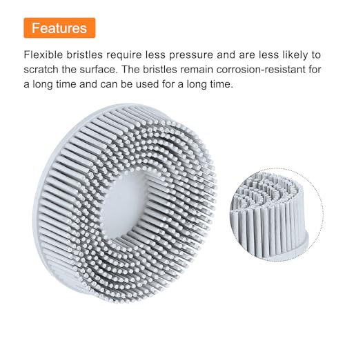 Image of HARFINGTON 3pcs Bristle Disc 3 inch 120 Grit R-Type Abrasive Brush Coarse Bristle Disc Deburring Electric Disc Brush Attachment Abrasive Coating Removal Disc for Metal, Gray