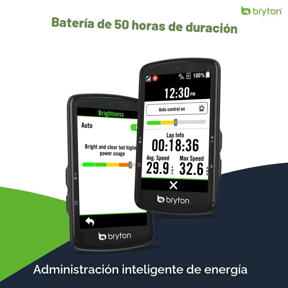 Bryton Rider S810 Ciclocomputador GPS con Pantalla táctil a Color de 3,5" con Cristal Curvado 2.5D, batería de 50 h, Mapa Europa Offline, navegación Giro a Giro, Ant+/BLE, Strava Live Segments