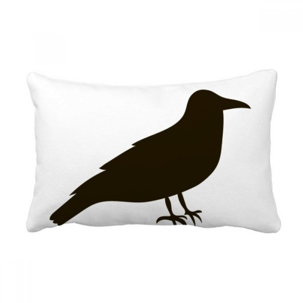 Coussin corbeau noir lumbar avec housse imprimée et insert pour maison