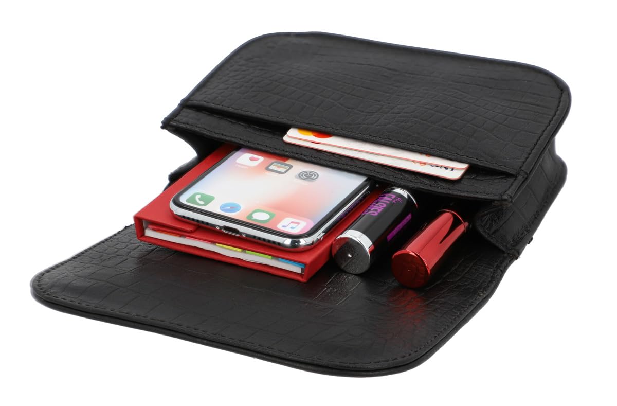 Gusti Gürteltasche - Jenny Bauchtasche Hüfttasche Festivaltasche Hip Bag Handtasche Leder Schwarz