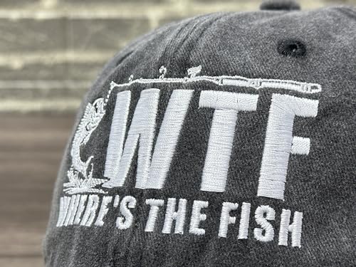 Image of Fishing Baseball Cap for Men Women, Adjustable Embroidered Fish Hat | Fishing Gear, Outdoor Adventure Design, Precision Embroidery Craft, One Size Adjustable Fit