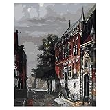 La pintura por números,Pintura por números,Calle retro DIY