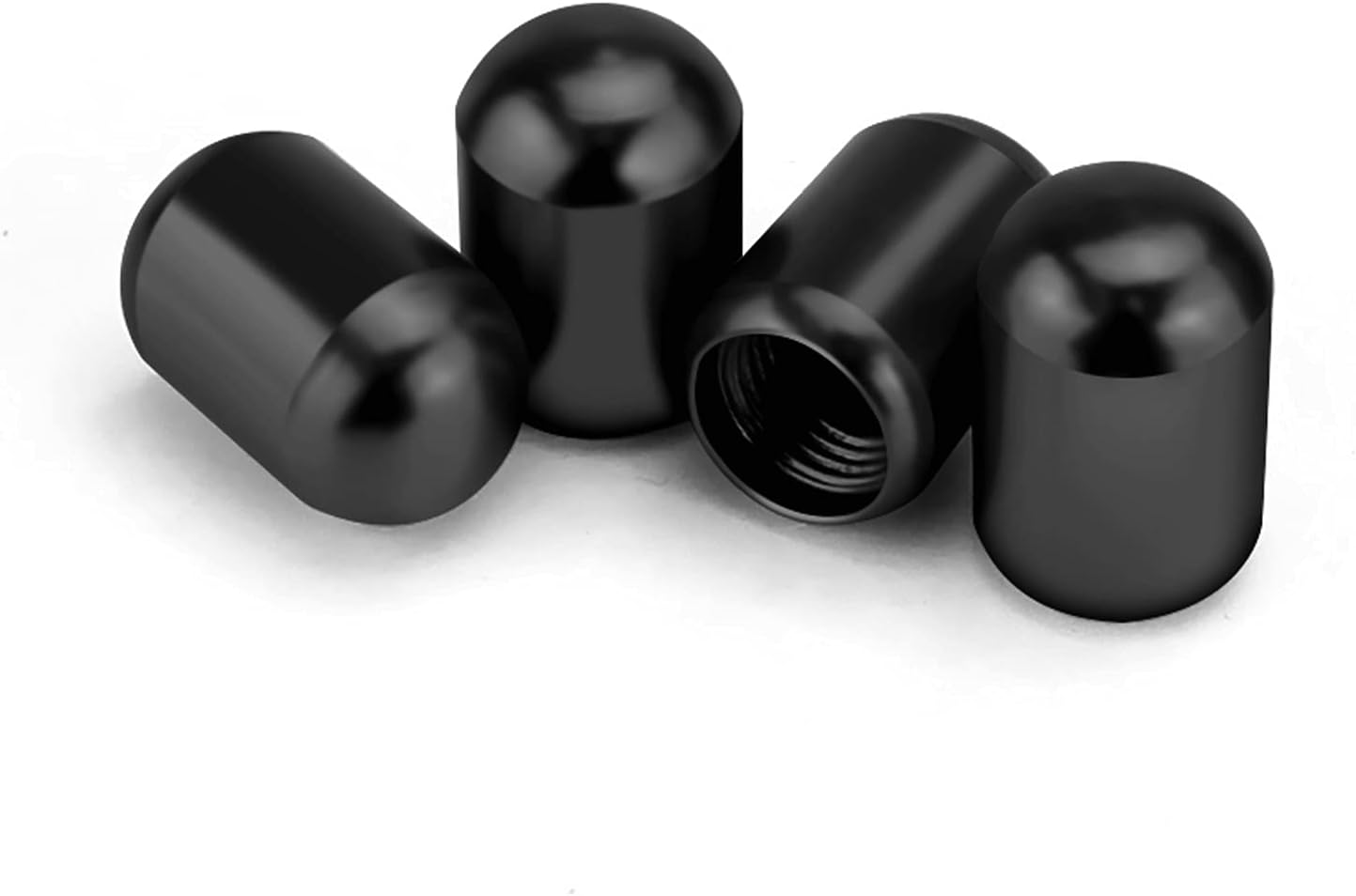 JUSTTOP 4PCS Car Tire Valve Stem Caps, Air Caps Cover, Universal for Cars, SUVs, Bike, Trucks and Motorcycles, Car Wheel & Tire Exterior Accessories-Black