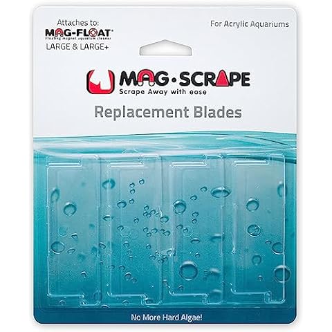 Mag-Float (4 Pack) Acrylic Replacement Blades Large & Large+ Plus Acrylic Algae Scrapers Cover