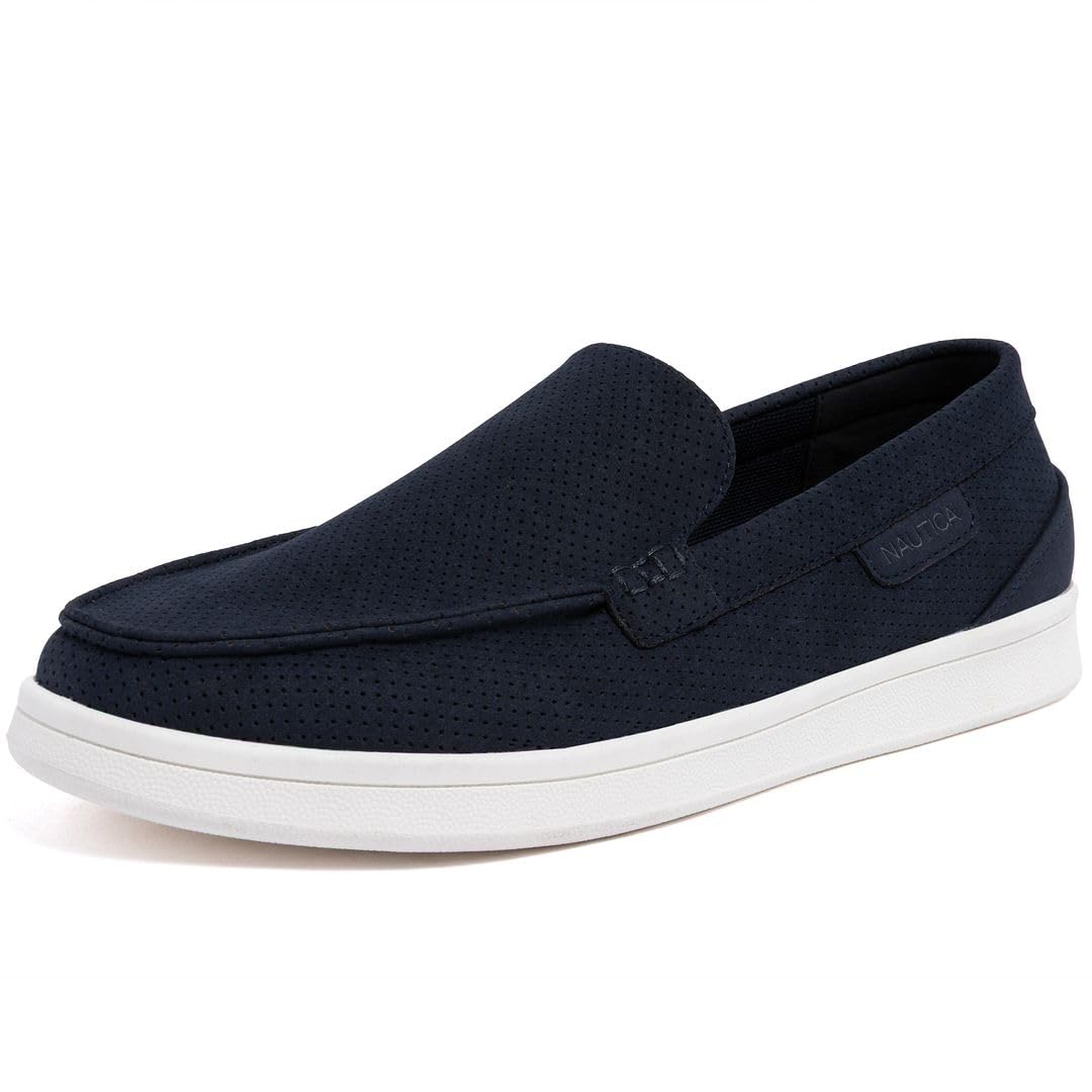 Nautica Men's Slip-On Loafers Casual Moc Toe Sneakers Boat Shoes Slipper for Men – Lightweight &amp; Comfortable - Derwin