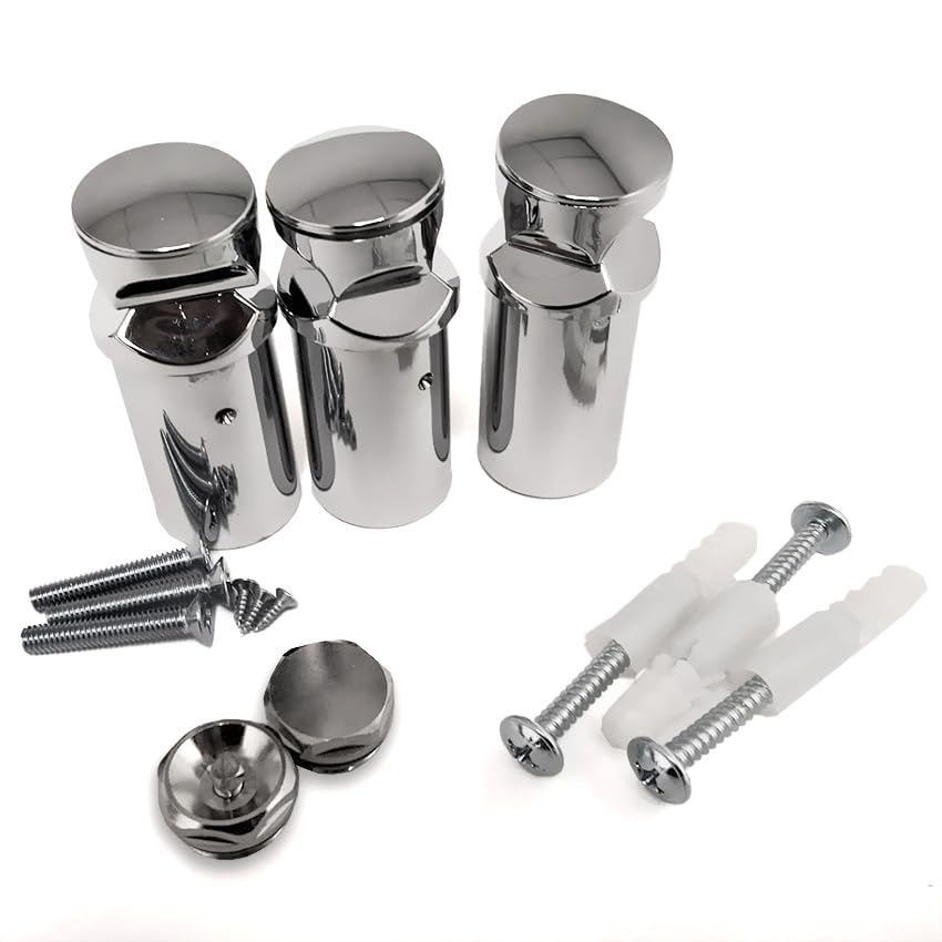 Radiator Accessories,Towel Rail Radiators Universal Brackets Chrome,White,Black, Radiator Valves (Chrome Triples Brackets With Plugs)
