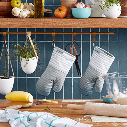 KitchenAid Albany Oven Mitt 2-Pack Set, Matte Grey, 7"x13" - image 2