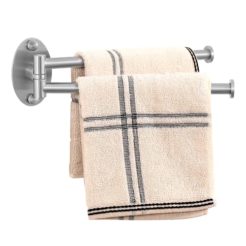 KES Porta Asciugamani Cucina Portasciugamani Girevole 2-Braccio Porta Salviette da Parete Acciaio Inossidabile 23CM Spazzolato, A2106S23-2