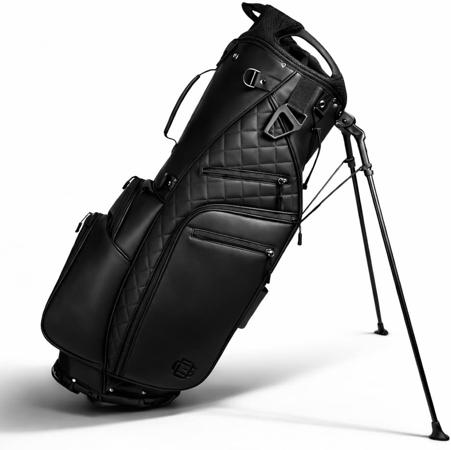 Luxury Golf Stand Bag – 14-Way Divider, 7 Pockets, Lightweight Construction – Premium Design for Superior Organization, Comfort, and Durability (Black)