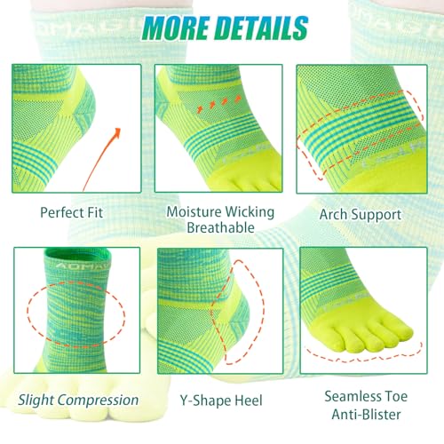 likloks Crew Toe Socks for Women Men - Athletic Running Hiking Socks with Toes - Comfortable Soft Breathable3