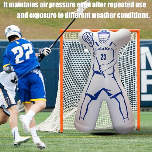 Inflatable Lacrosse Dummy Goalie (Frame NOT Included) Lacrosse Dummy Defender Double Printed Shot Blocker and Dodging Training Lax Training Aid with Air Pump Aid Easy for Movement - Thumbnail 5