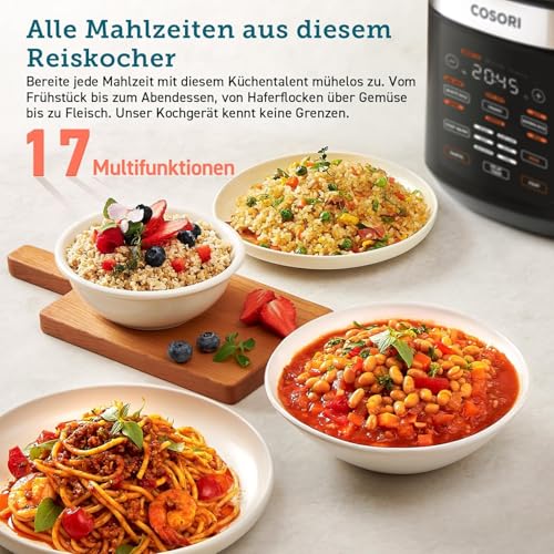 COSORI Heißluftfritteuse XXL Turbo Blaze, 6L Airfryer mit 5 Geschwindigkeitsstufen & Reiskocher, Multikocher mit 17 Programme – Bild 6