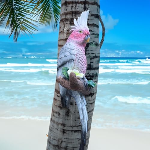 Teaeeno RESIN BIRDS Real Bird Wall Resin Statue Decor,Tiki Bar Decorations,Parrot Sculpture Home Decor,Outdoor Figurine Ornaments-Garden Tree Sculpture,Animal Statue cover