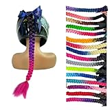 HHongJM Hair Pigtails Gradient Ramp Helmet Braids Ponytail With Suction Cup for Motorcycle Bike 1PC (Helmet NOT Included)