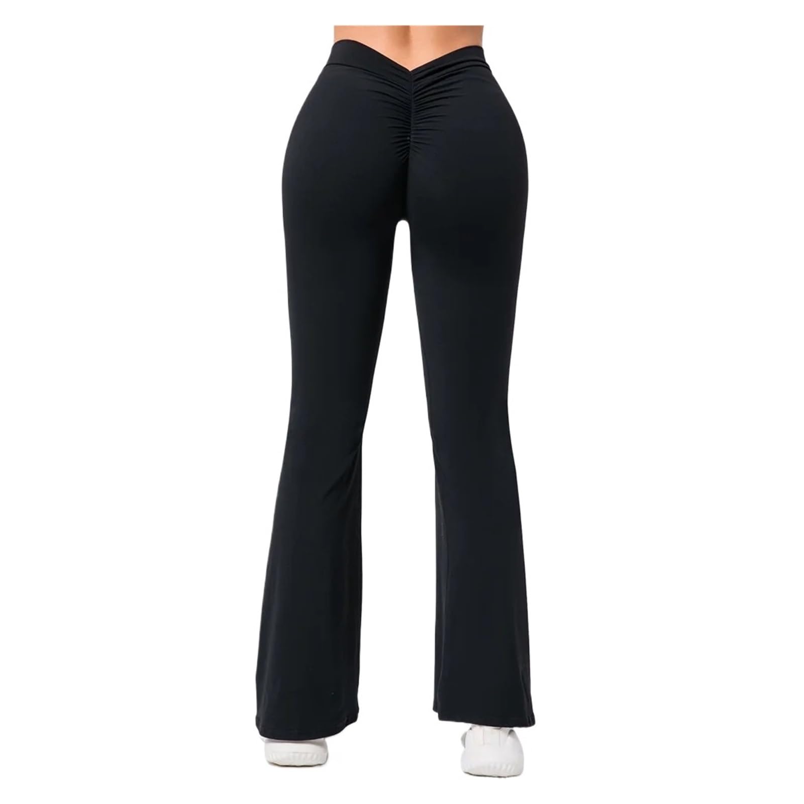 Leggings con Forma De V, Pantalones Yoga For Mujer, Cintura Alta Y Pierna Ancha para Yoga Fitness