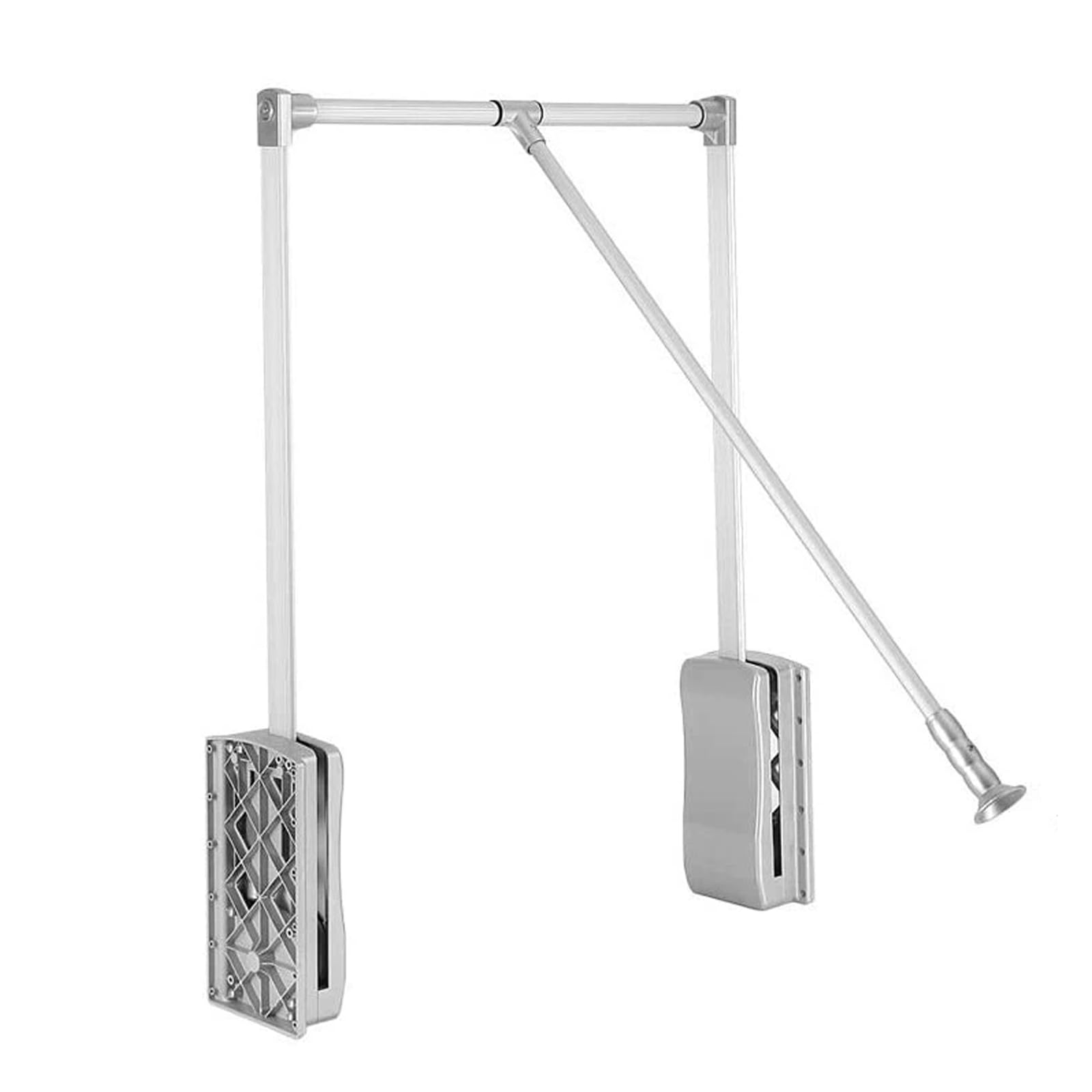Niccoo Silver Pull Down Clothes Rail Wardrobe Lift Rail Extendable Pull Out Wardrobe Hanging Rail 660-890Mm Adjustable 20Kg Capacity