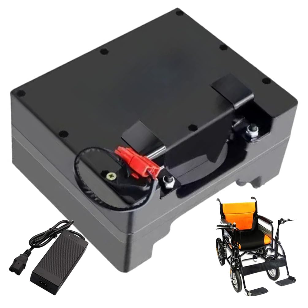Batería para silla de ruedas Batería de litio de 24 V con cargador | Batería de litio de 24 V, 6 Ah, 8 Ah, 10 Ah, 12 Ah, 15 Ah, 18 Ah, 20 Ah, 25 Ah, carcasa de plástico ABS, con asa y gancho